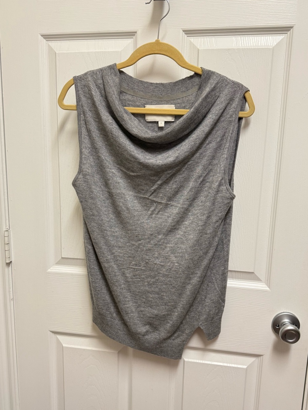 Brochu Walker Gray Drape Neck Tank Top